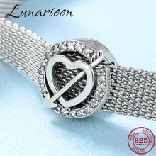 Love is coming стрелы Купидон сердце 925 Серебряная круглой формы Шарм бусины ювелирных изделий подходят Оригинальное отражение клип Шарм Браслет