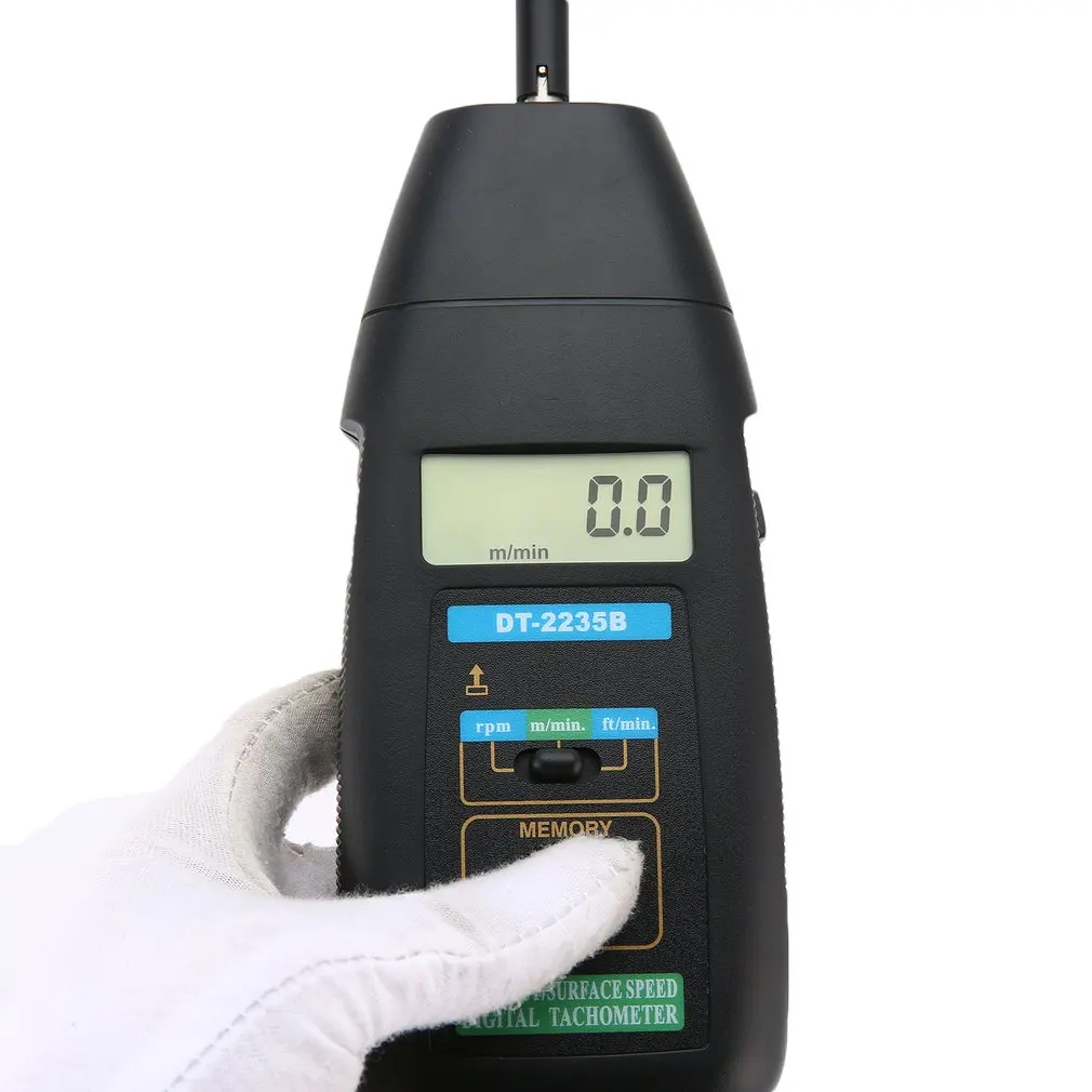 JTW DT 2235B ЖК цифровой тахометр контактный RPM Tach тестер Измеритель датчик скорости