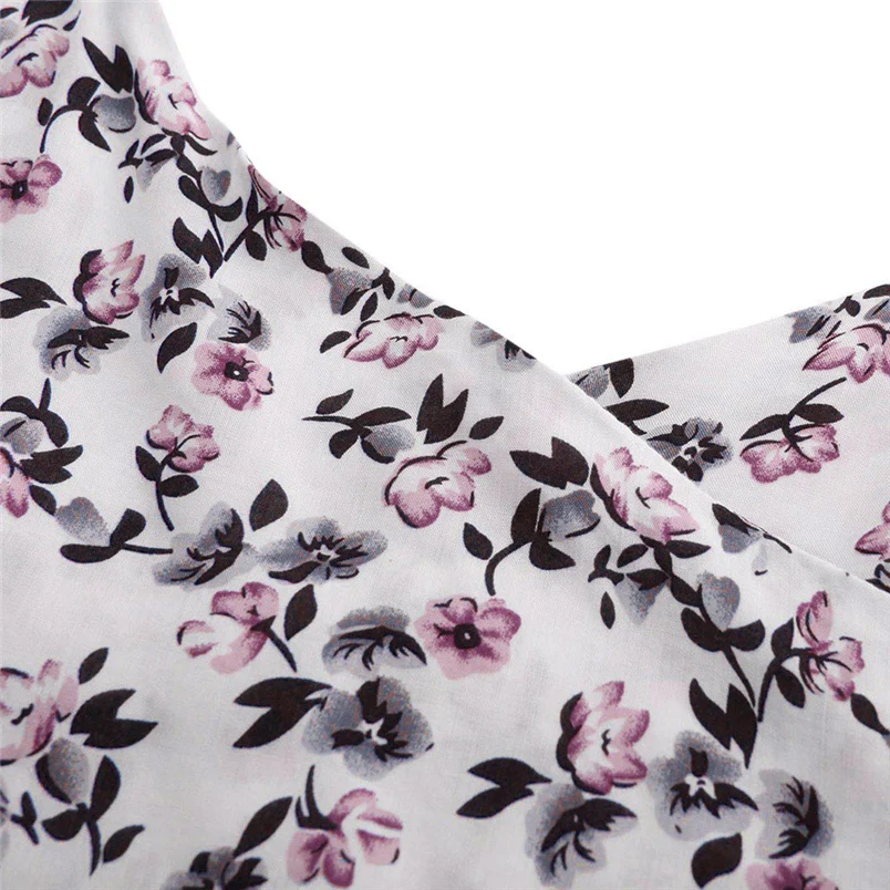 Women Dress 2018 New Floral Print Bohemian Off Shoulder Sleeveless Mini Bodycon Dress Casual Sexy Beach Party Dress F#J06 (1)