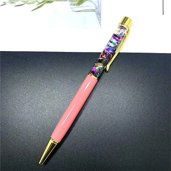 Мини металлическая шариковая ручка спиннинг 1,0 мм роскошный хрустальный шариковый спиннинг ролик с блестками офисная школьная Ручка для письма Канцтовары - Цвет: Розовый