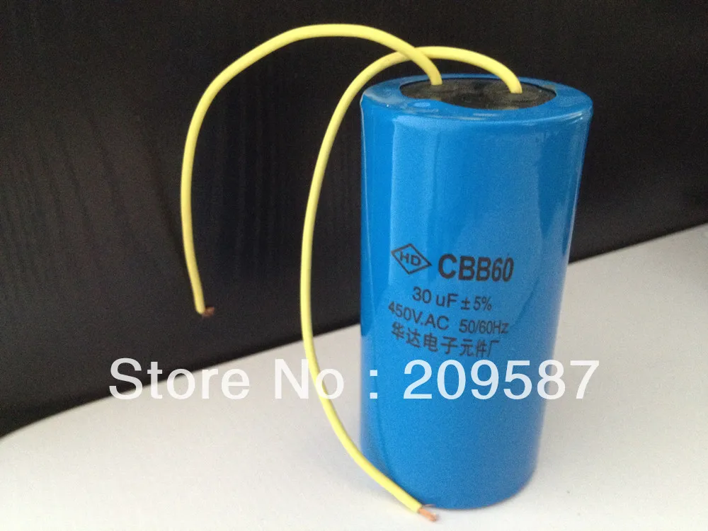 

AC Motor Capacitor Washing Machine Start Capacitor CBB60 450VAC 30uF
