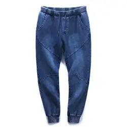 2018 осенью новый большой размер Высокая растянуть джинсы синие свободные маленькие прямые троса джинсовые брюки размер L-5XL 6XL 7XL 8XL