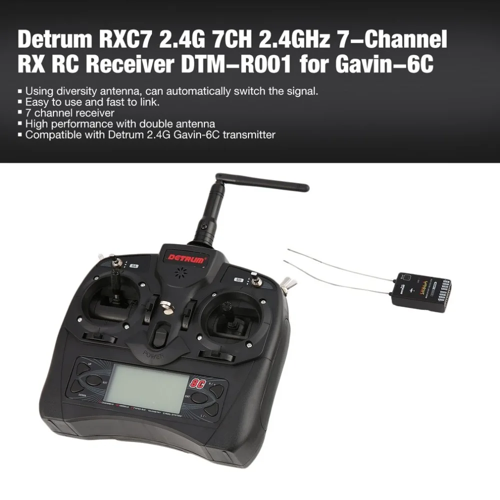 

Detrum GAVIN-8C 2.4G DSSS FHSS 8 Channels Remote Control +Istone SR86A Fixed Wing Meteorite Stabilization Receiver DTM-T010