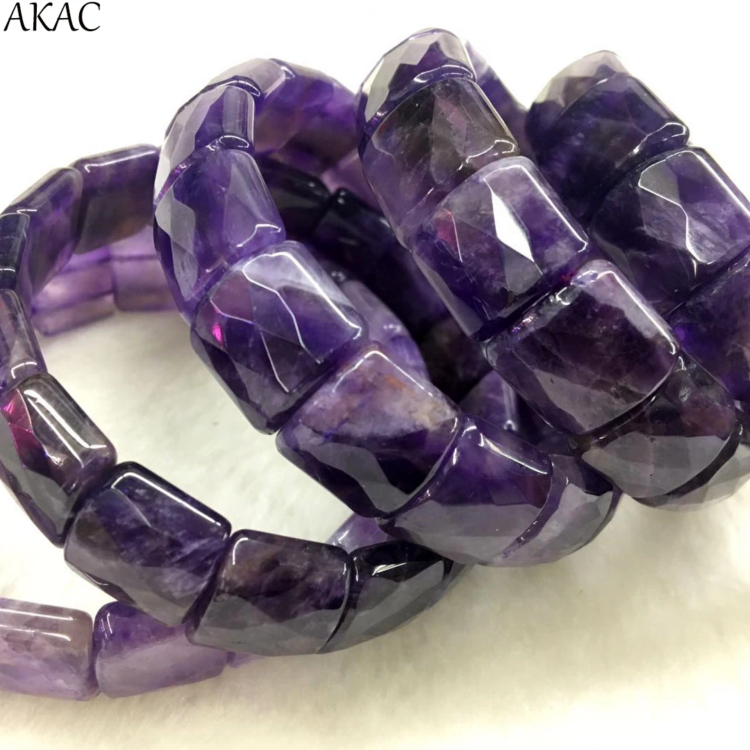 

Free shipping AKAC natural amethyst bangle faceted rectangle amethyst bangle 1pcs/set wholesale