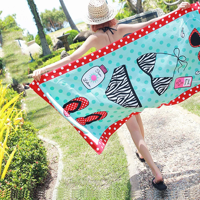 

Microfiber Beach Towel Women Sunscreen Shawl Scarf Beach Spa Living Room Home Decor Quick Drying Swimming Camping Bath Towels