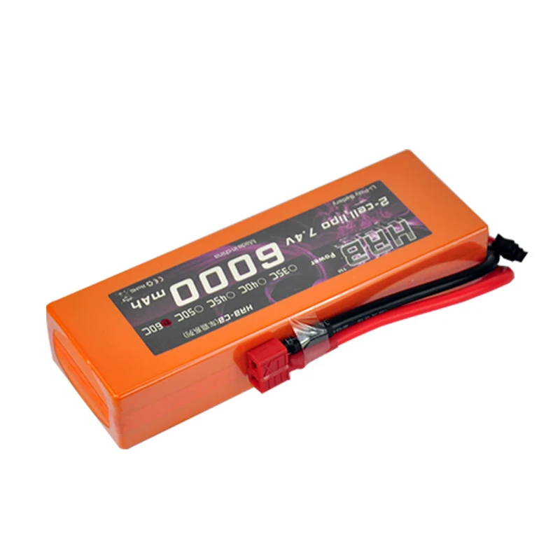 4 шт. HRB Lipo 2S батарея 7 в 6000 мАч 60C 120C RC оранжевый Жесткий Чехол для автомобиля AKKU Traxxas