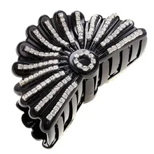 Высокое качество головные уборы женские аксессуары для волос пластиковый Большой Хрустальный цветок для волос коготь черные заколки для волос для женщин ювелирные изделия для волос