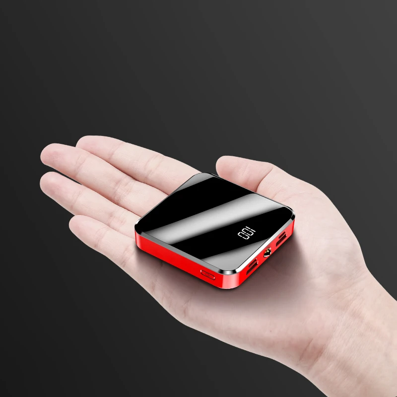 10000 mAh мини банк питания для xiaomi Iphone Банк питания светодиодный цифровой дисплей телефон Внешняя батарея переносное зарядное устройство для путешествий 10000 mAh