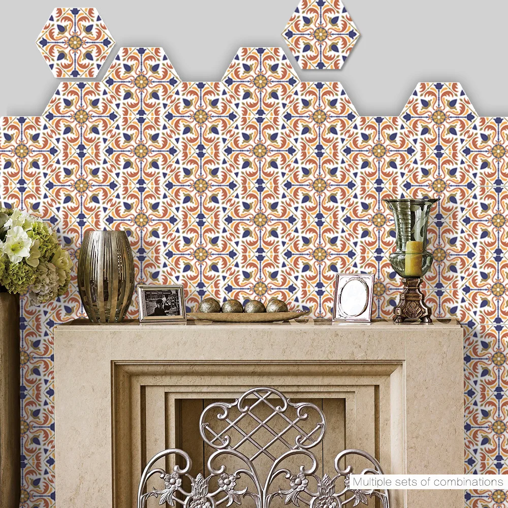 Funlife 3 مجموعات من 30 قطع جديد ديكور المنزل ملصقات الحائط غرفة نوم غرفة المعيشة بلاط أرضية الحمام معجون العربي أسلوب