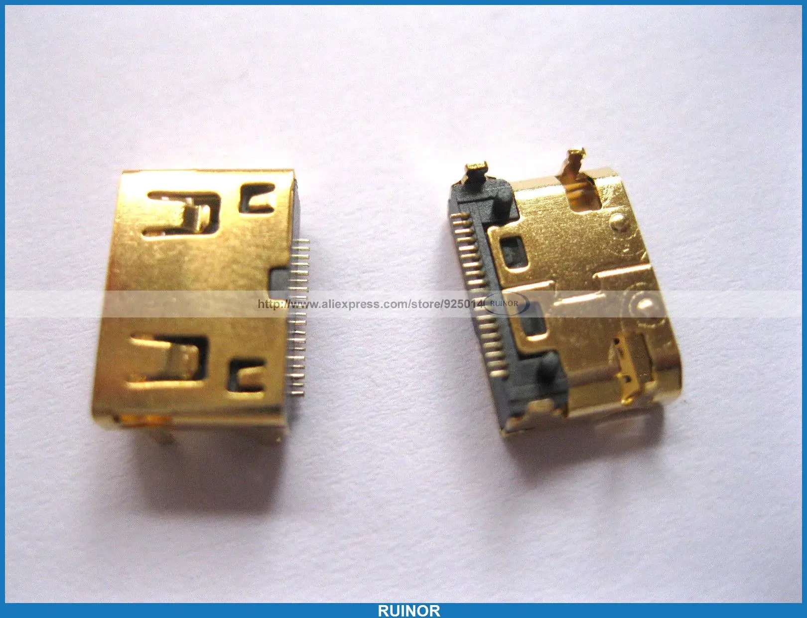 200 Pcs Gold Mini 19pin HDMI Female Connector 180 Degree 4F