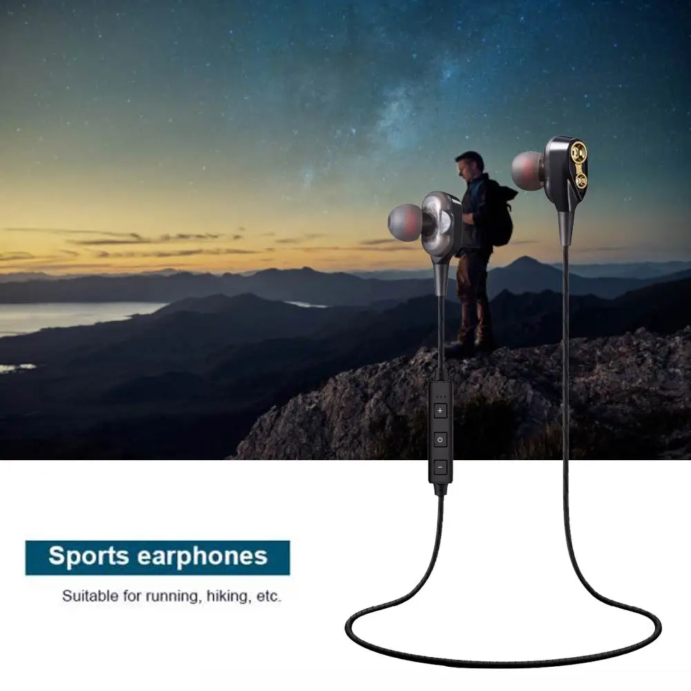 

Bluetooth Earphone Wireless Double Unit Earphone Bluetooth Two Unit Driver Earbuds HIFI Bass Subwoofer Headset With Mic earpiece