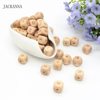 

10PCS Wood Letter Beads Baby Teether for Custom Name On Pacifier Clips 12MM Chewing Alphabet Beads Teething Toy Baby Accessories