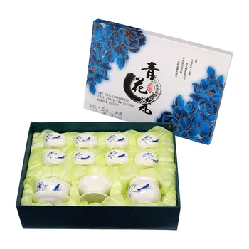 

13 Pieces/Set Blue and White Porcelain Tea Cups Ceramic Tureen for Travel Send With Gift Box