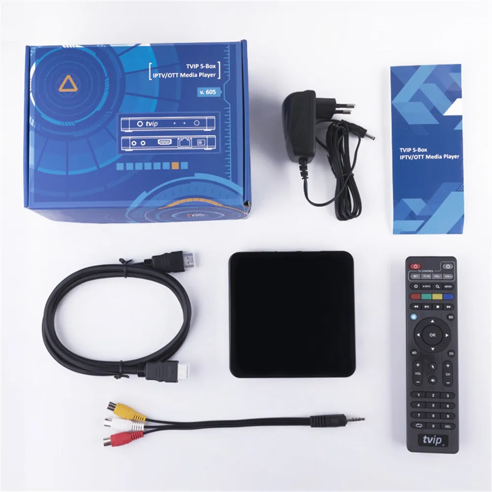 10 шт. TVIP 605 Смарт ТВ бокс 2 4 ГГц Wifi Супер чистая двойная ОС Linux Android 6 0 H. 265 1920x1080