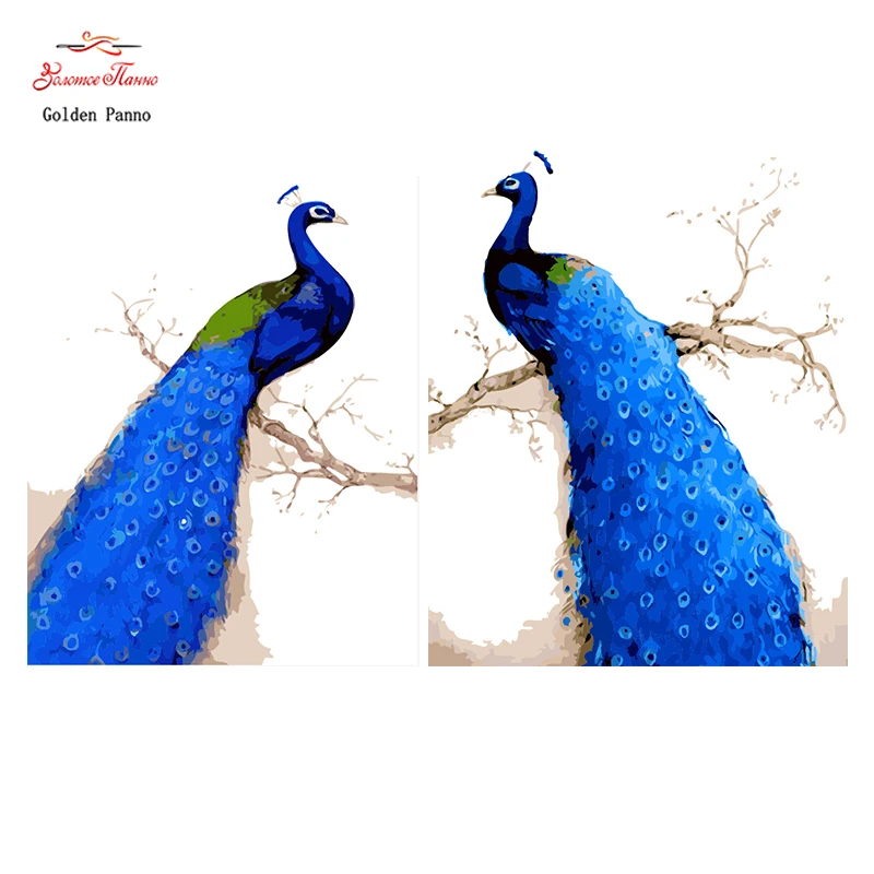 

Golden Panno,Needlework,DIY Cross stitch,Sets For Embroidery kit 14ct unprinted blue peacock cross-Stitching,christmas 1011