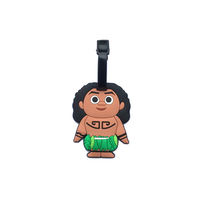 Meetcute силикагель багажные бирки мультфильм брелки с изображением Моаны Мауи Пуа Свинья Имя Адрес ID этикетка чемодан доска бирка брелок - Цвет: Maui