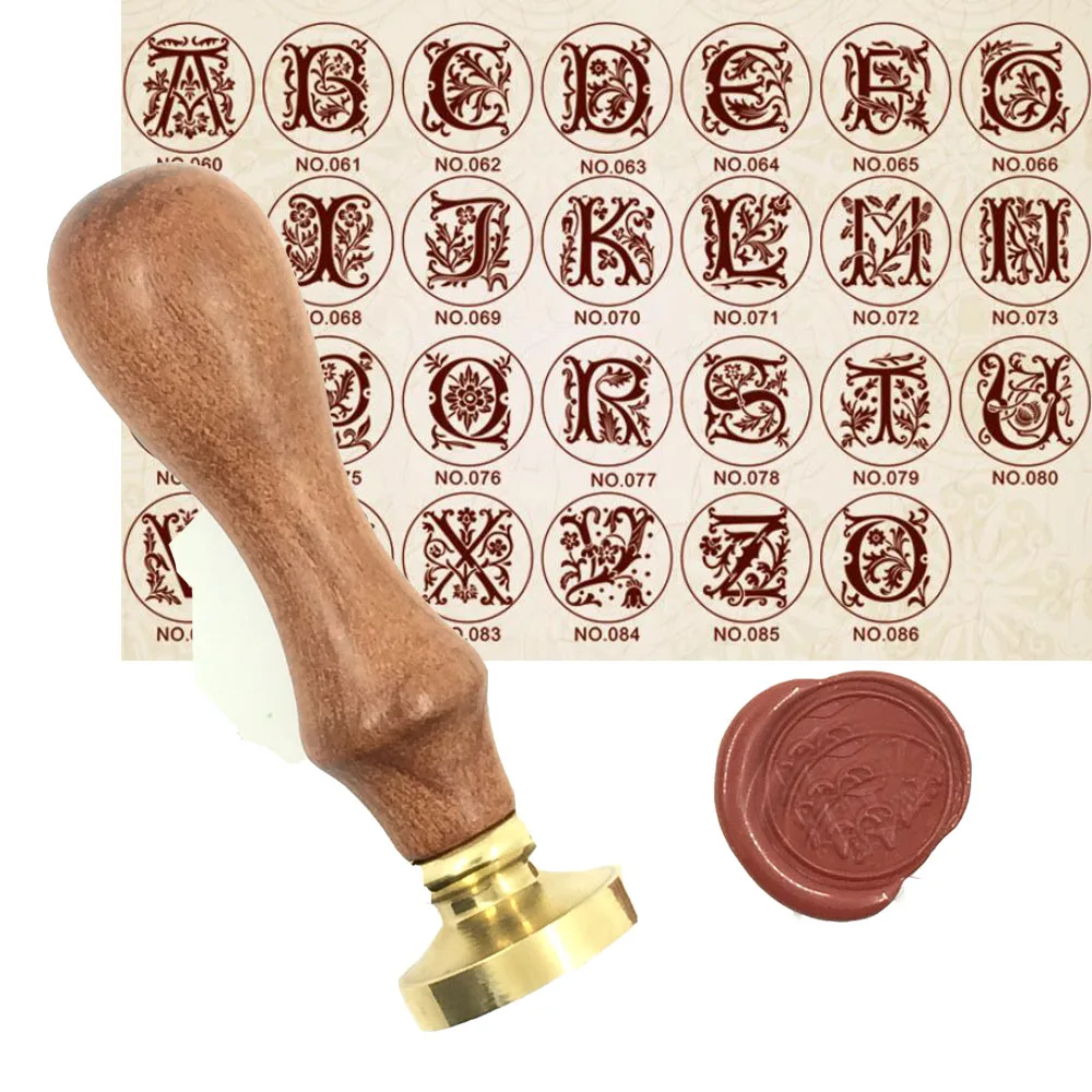 1pcs Retro Wax Wood Handle DIY Scrapbooking Envelope Sealing Stamp Seal Alphabet 
