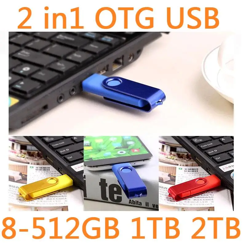 Дешевый 5PIN микро мобильного телефона Usb флешка OTG флешки 16 ГБ 32 ГБ 64 ГБ вращения Usb флэш памяти флэш накопитель 128 ГБ 512 ГБ подарок