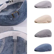 Новое поступление мужской картуз Newsboy льняная хлопковая кепка-восьмиклинка гольф-берет шляпа Вождение плоская кепка таксиста шляпа