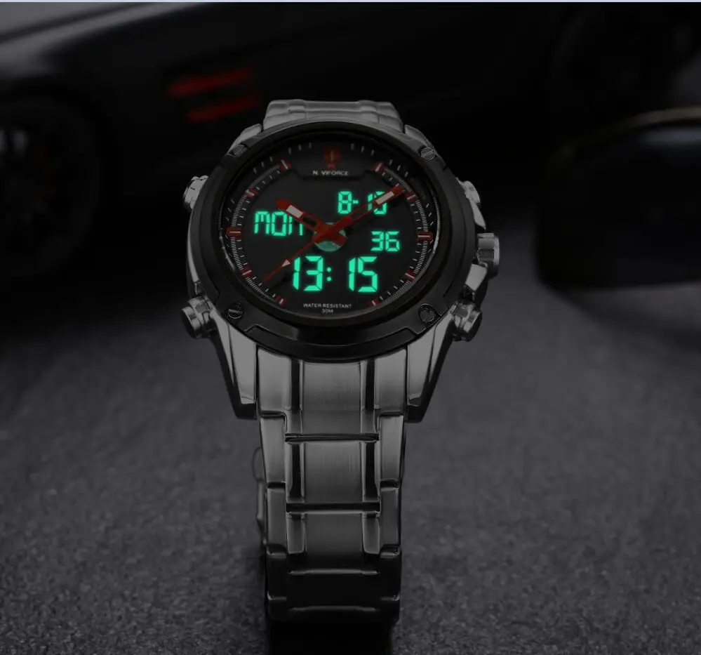 NAVIFORCE часы Мужские лучший бренд класса люкс цифровые аналоговые спортивные наручные часы военные из нержавеющей стали мужские часы Relogio Masculino