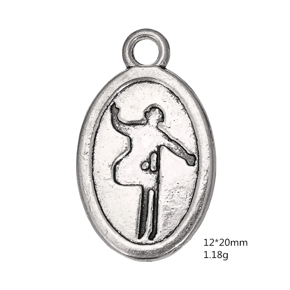 بلدي شكل 30 pcs التبتية الفضة مطلي الرياضية التزلج البيضاوي سحر مجوهرات