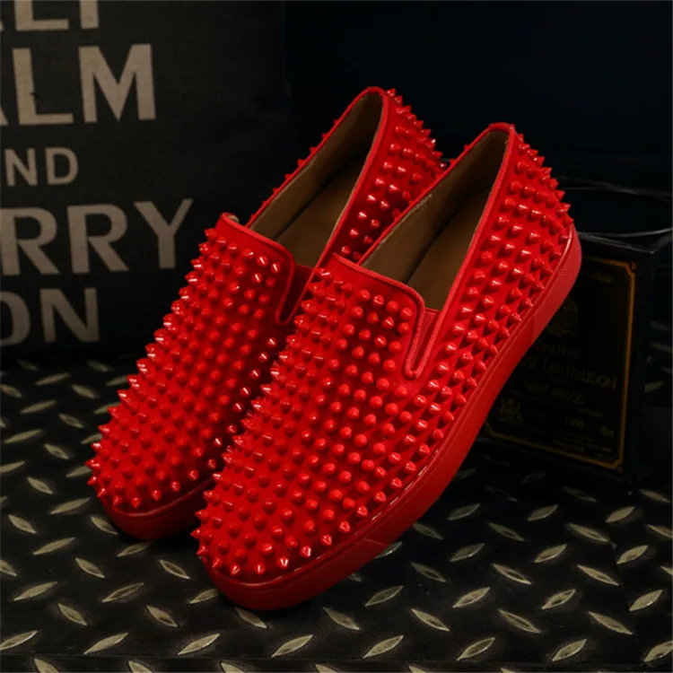 Plana Suave Corte Hombres Deporte Hombre Skate Moda Bajo Zapatos Los Casuales De Mocasines Cuero Remaches En Zapatillas Plataforma Resbalón 0OpT5qnwx