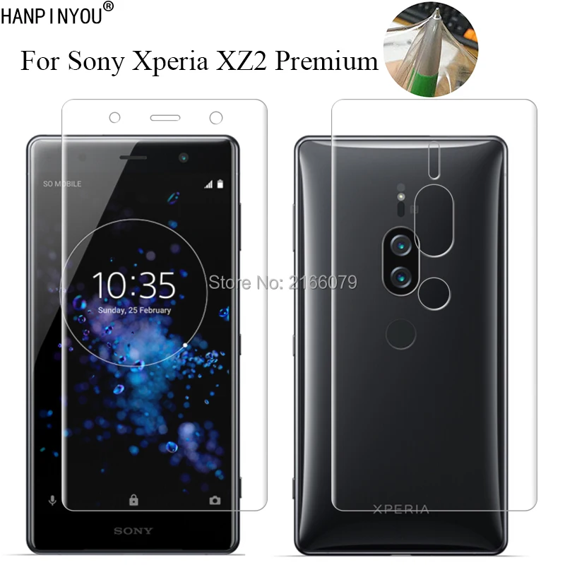 

For Sony Xperia XZ2 Premium 5.8" Soft TPU Front Back Full Cover Screen Protector Transparent Protective Film + Clean Tools