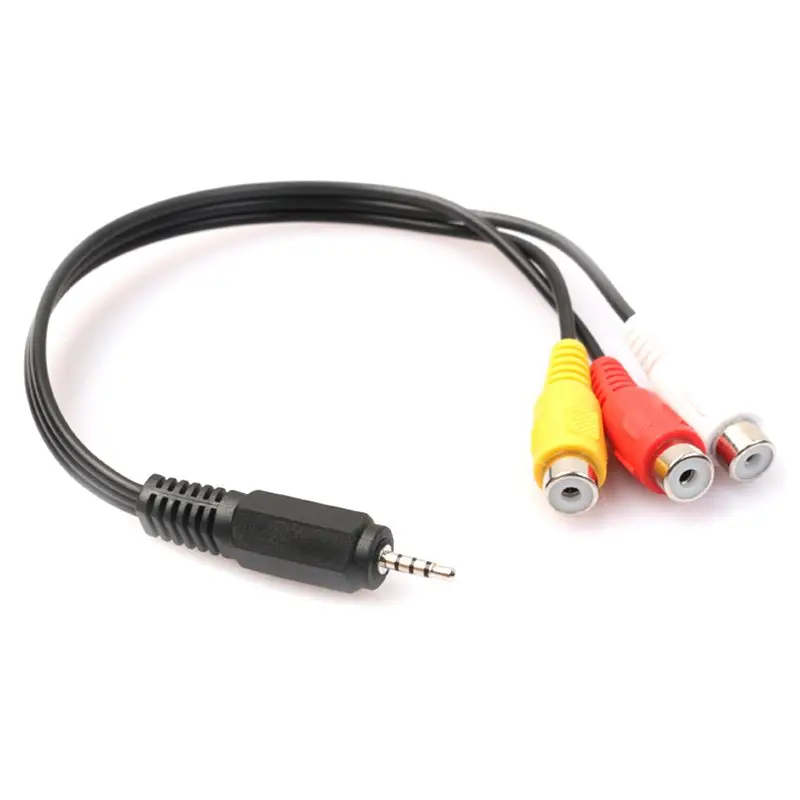 2 5 мм Mini AV Male to 3RCA Female M/F аудио видео кабель переходник со стерео разъемом