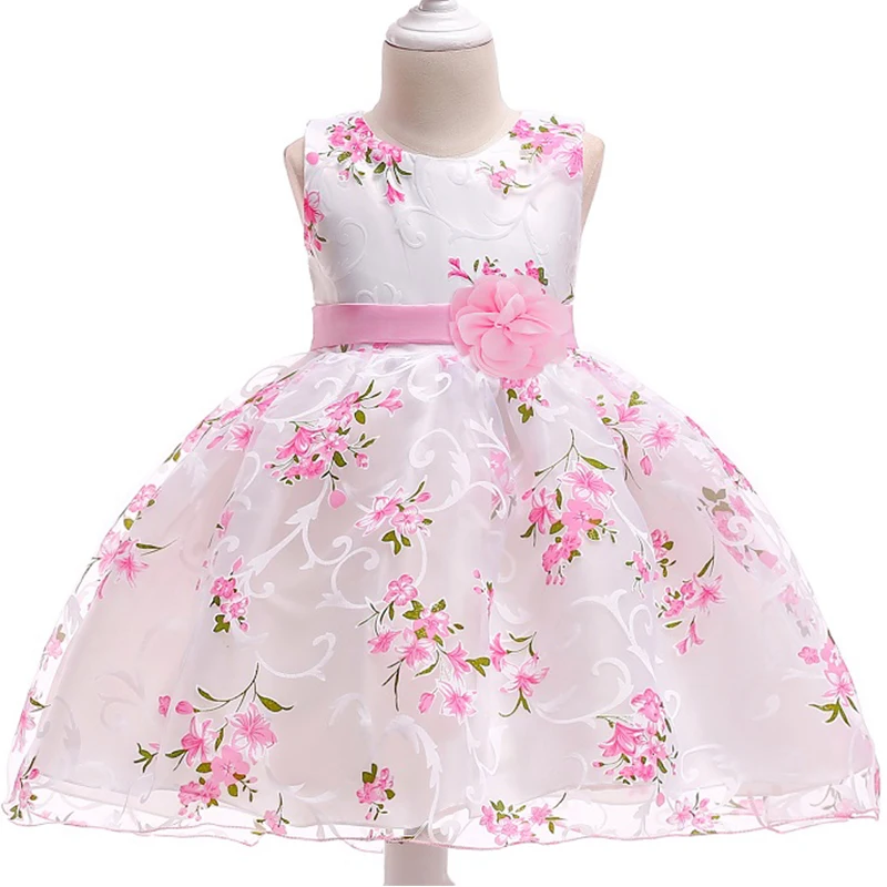 Baby flower kids clothes Toddler Girl Clothes Baby Dress Newborn Girl Dress Christening Gown First Birthday Party