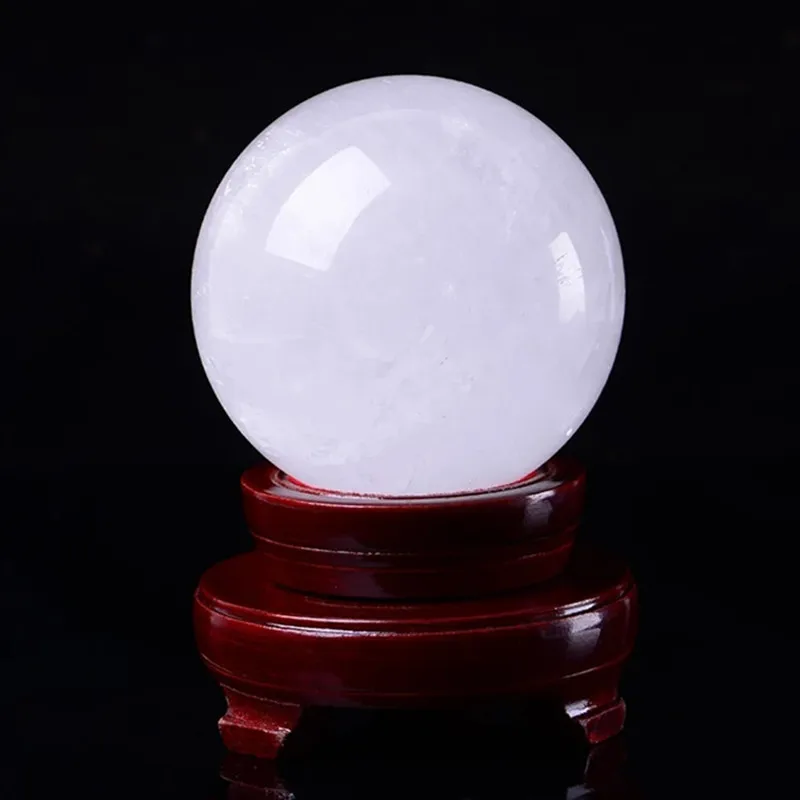 Natural White Quartz Crystal Ball Stone Sphere Home Decoration Republic of Angola Magnetic Field Energy Repair Healing Crystals