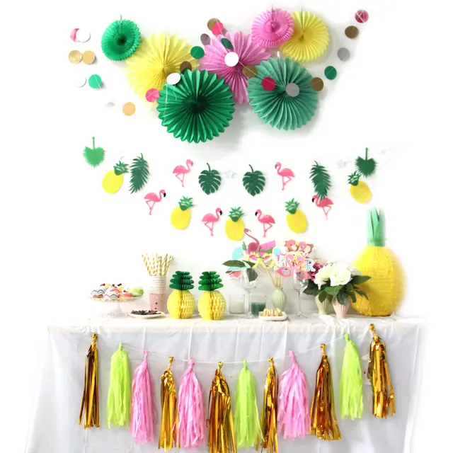 flamingos theme hawaiian summer