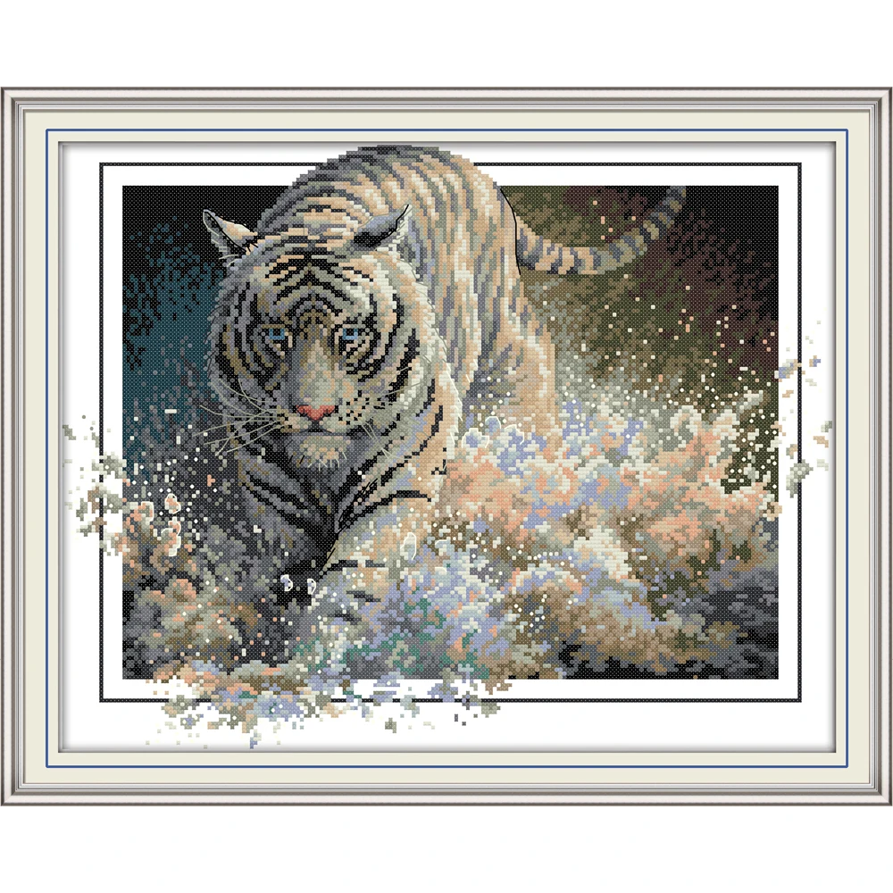 Joy Sunday Tiger 4 китайские наборы для вышивки крестиком экологичный хлопок чистый 11CT