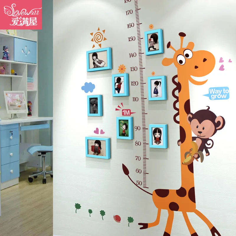 5 7 Zoll Kinder Hohe Giraffe Wand Massivholzrahmen Stick Kombination Kreative Haushalt Bild Kinderzimmer Kunst Tapeten Solid Wood Frame Wood Framewooden Wall Frame Aliexpress