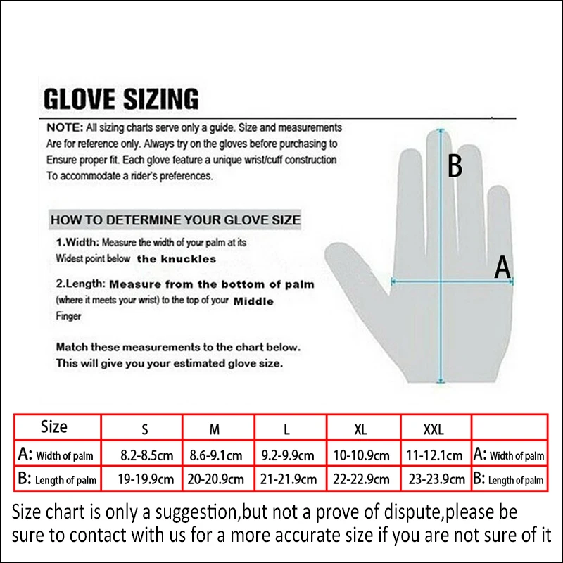 Revit Gloves Size Chart