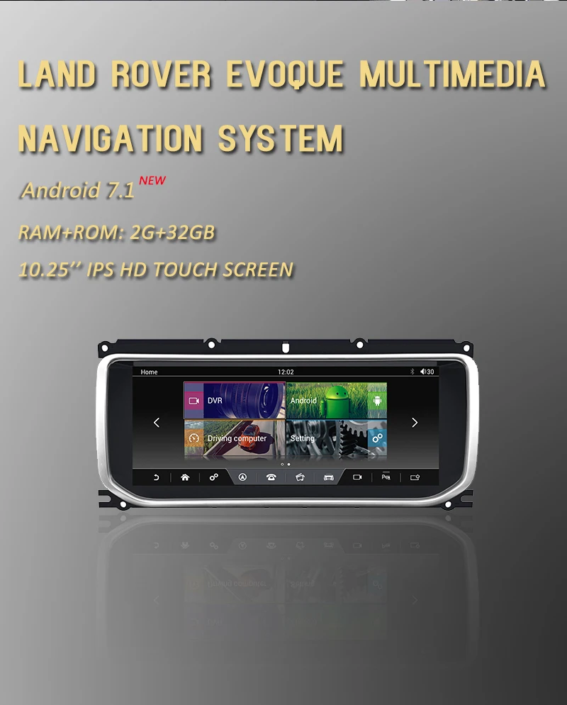 Мультимедийная навигация NVTECH gps для RANGE ROVER EVOQUE Dashboard Android 7,1 Bluetooth ram+ rom 2+ 32GB плеер 10,25 ''2012