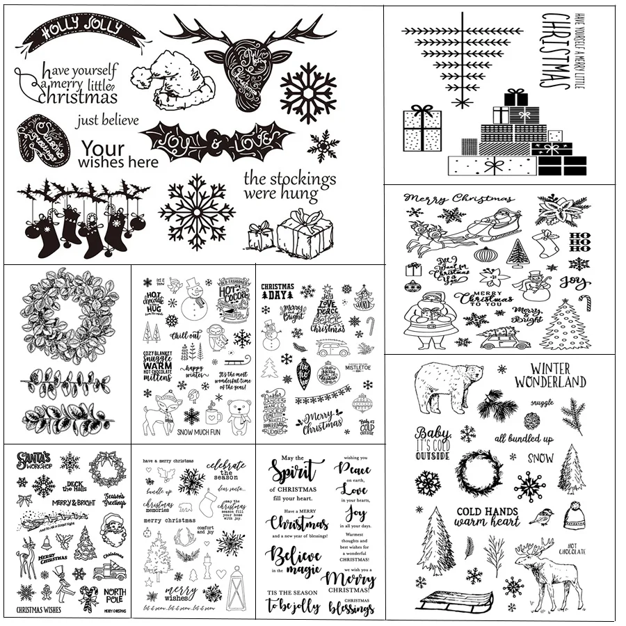 

ZhuoAng Christmas stamps Transparent and Clear Stamp DIY Scrapbooking Album Card Making DIY Decoration Making