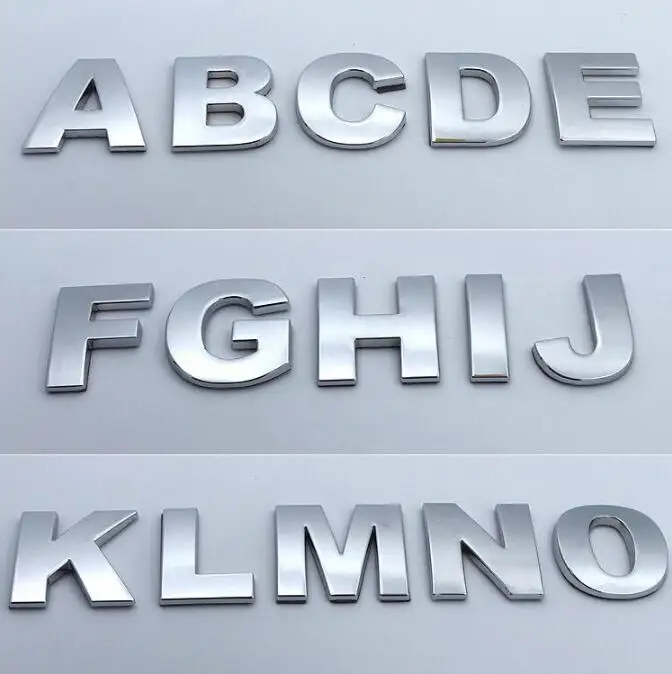 Автомобильный дизайн 3D металлические персональные буквы эмблема с номером хром DIY Автомобильный стикер-значок на автомобиль логотип аксессуары наклейка на мотоцикл