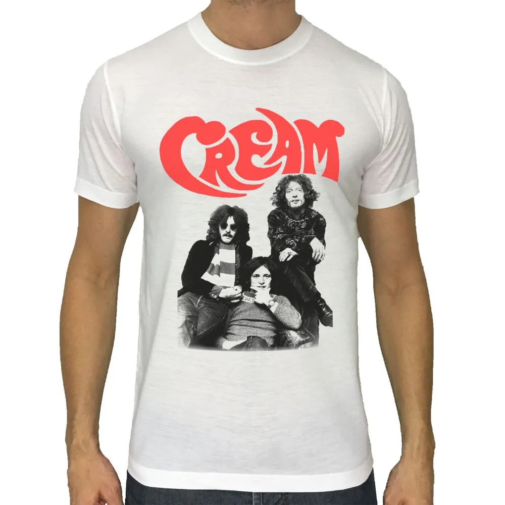 Round Neck Teenage Pop Top Tee Man Clothing Cream T-Shirt 60S Uk Rock Band Men White Or Grey S To 3XL Clapton Baker Bruce Round Neck Teenage Pop Top Tee Man Clothing Cream T-Shirt 60S Uk Rock Band Men White Or Grey S To 3XL Clapton Baker Bruce