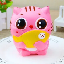 10 см Jumbo Kawaii мягкий Кот/котенок удерживайте рыбы мягкие милые животные медленно поднимающиеся Squeeze хлеб торт сладкий ароматизированный ребенок Рождественские Игрушки Подарки