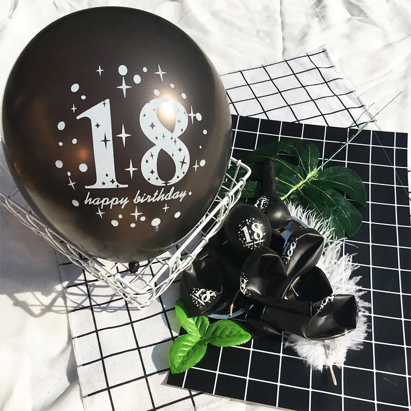С днем рождения воздушные шары для взрослых старый вечерние поставки 12 дюймов Свадебные взрослых Юбилей возраст воздушные шары для украшения вечеринок 30 40 50 60S8XN - Цвет: black 18
