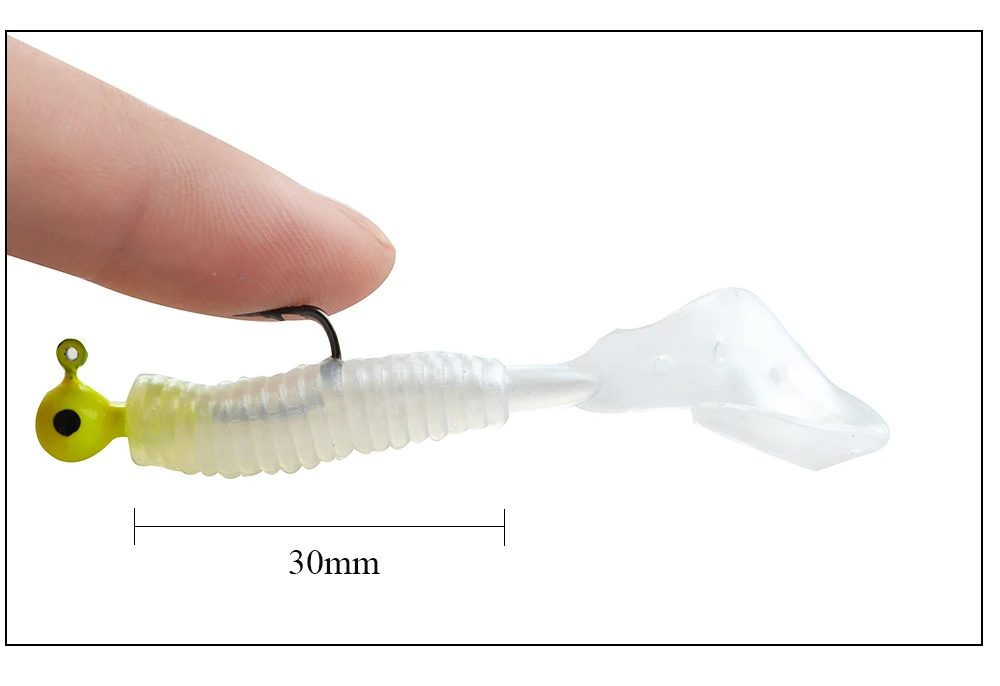 45 шт./лот, воблер, хвост, резиновая Мягкая приманка для джига, 4 см, свинцовая головка, червь, силиконовая приманка для рыбалки, приманка, рыболовный комплект, мягкие приманки для басов