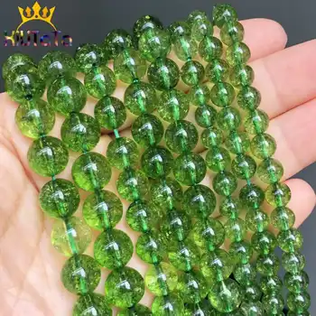 

Natural Green Peridot Beads Round Loose Stone Beads For Jewelry Making DIY Bracelet Necklace Charms 15" Pick Size 4/6/8/10mm