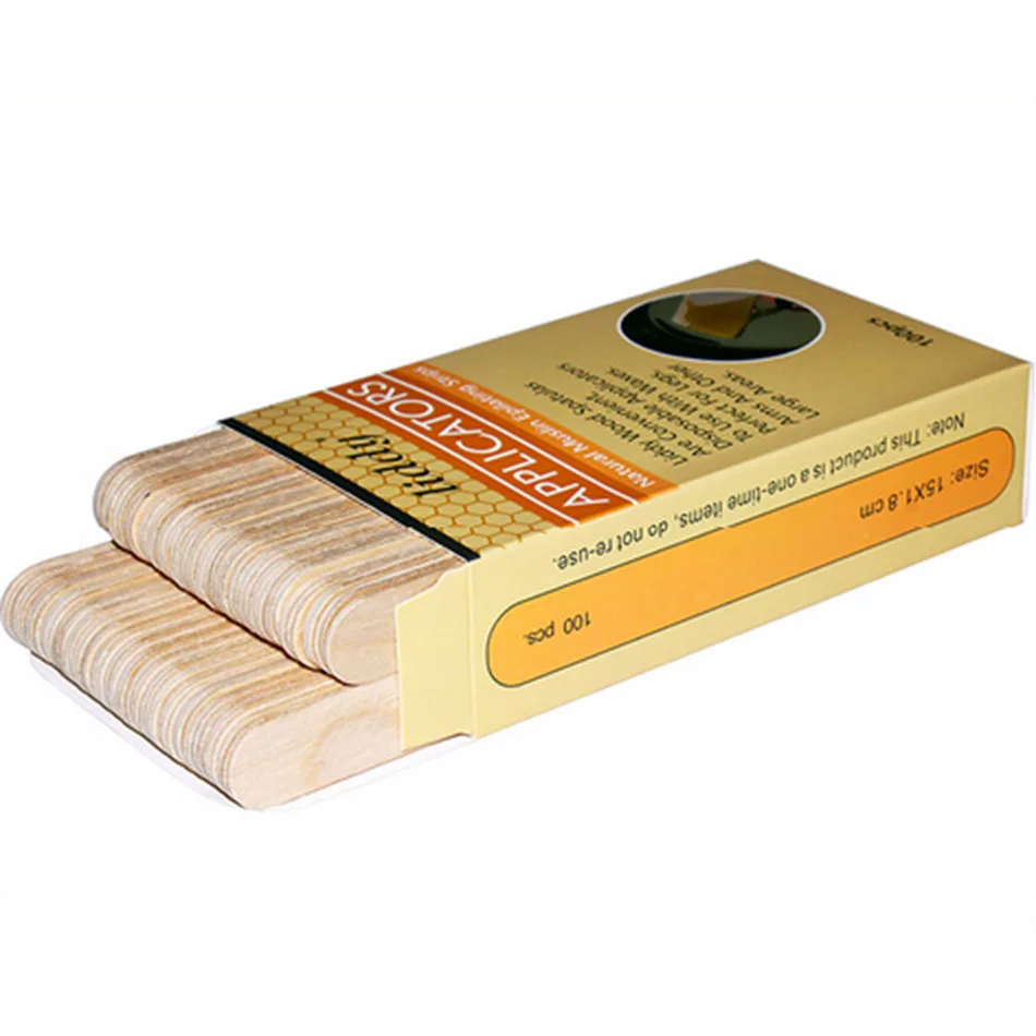 

100pcs Natural Wood Medical Pressure Tongue Rod Shaving Wax Rods For Hair Removal