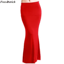 Страусиная женская Юбка До Колена Для Женщин s Gypsy длинная юбка из Джерси Женская Черная облегающая юбка женская черная юбка