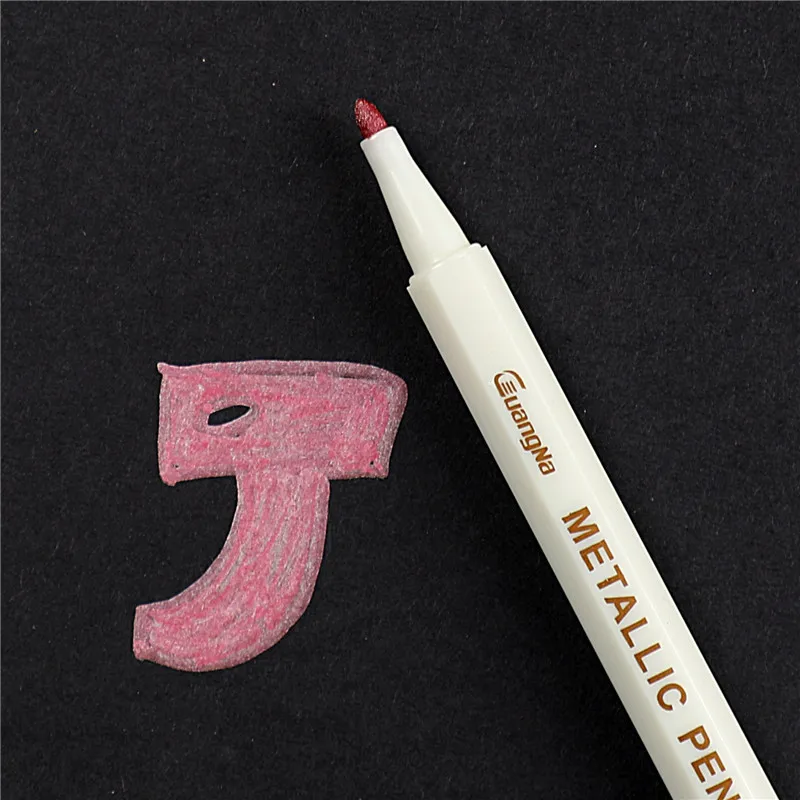 20 цветов металлическая Микрон ручка детальная маркировка металлический маркер для альбома черная бумага для рисования школьные товары для рукоделия белая краска ручка - Цвет: Pink