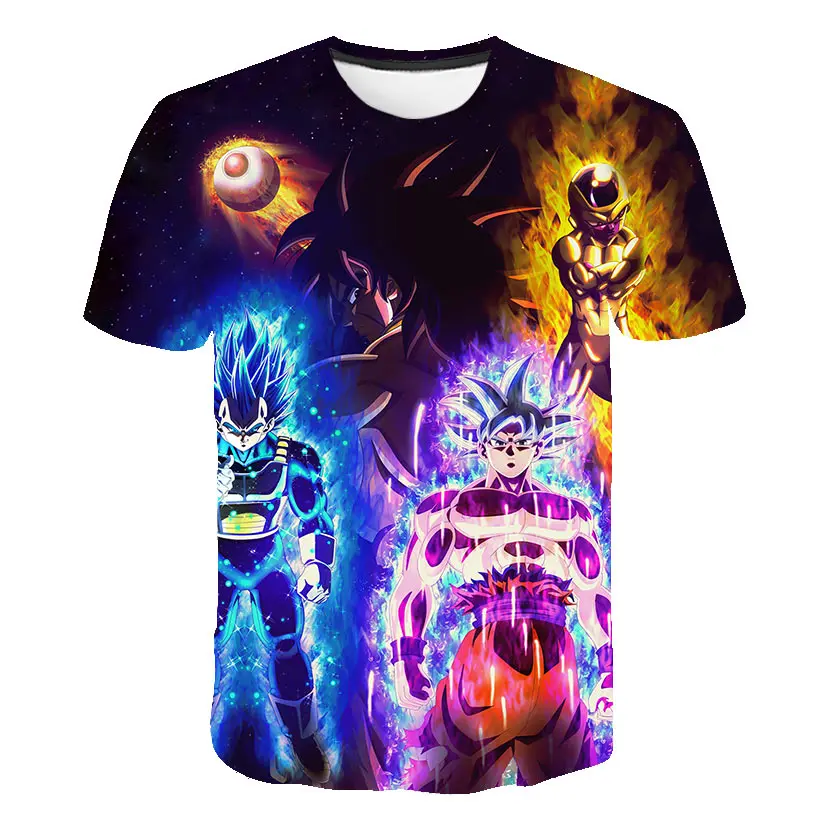 Dragon Ball Z мужские летние футболки с 3D принтом Супер Saiyan Kid Son Goku Black Zamasu Vegeta Jiren