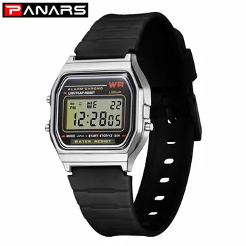 

PANARS Men's Digital Watches Women Retro G LED Digital Shock 2019 New Arrival Sport Waterproof Men Wristwatches Silver Watches