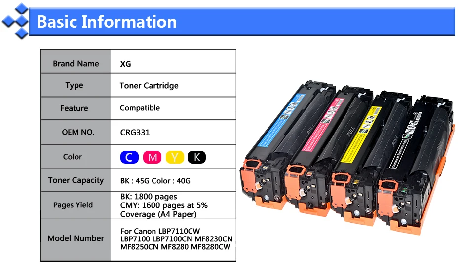 Картриджи с тонером CRG131 CRG331 CRG731 для Canon LBP7110CW LBP7100 MF8230CN MF8250CN MF8280|toner cartridge|toner canoncanon