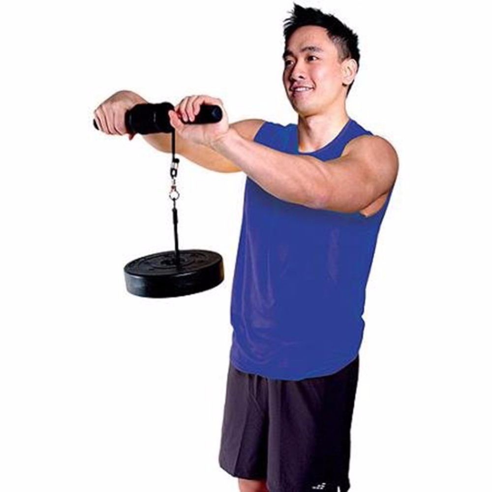 Gym Fitness Forearm Trainer Strengthener Hand Gripper Strength Exerciser Weight Lifting Rope Waist Roller Equipment