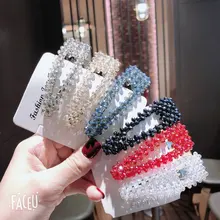 1 ПК прозрачный металлический капли воды BB боковой зажим Мода Дикий супер яркий челка клип G0402